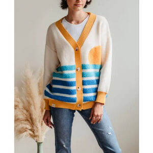 Simply Southern Groovy Sun With Stripes Cardigan